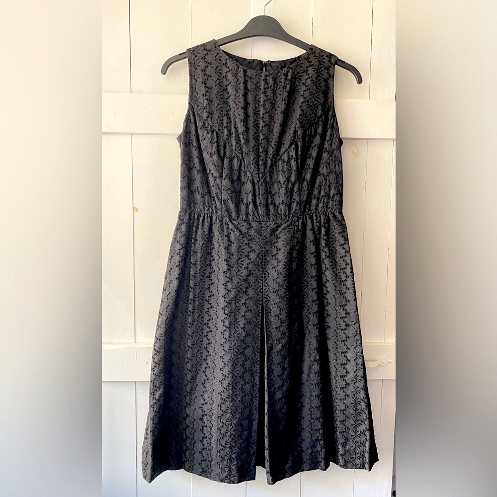 Vintage black eyelet wiggle dress
